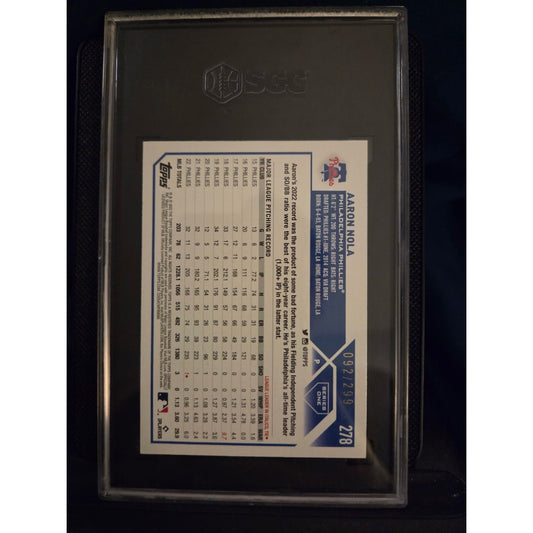Aaron Nola /299 2023 Topps Series 1 Orange Foilboard SGC 10 - #278