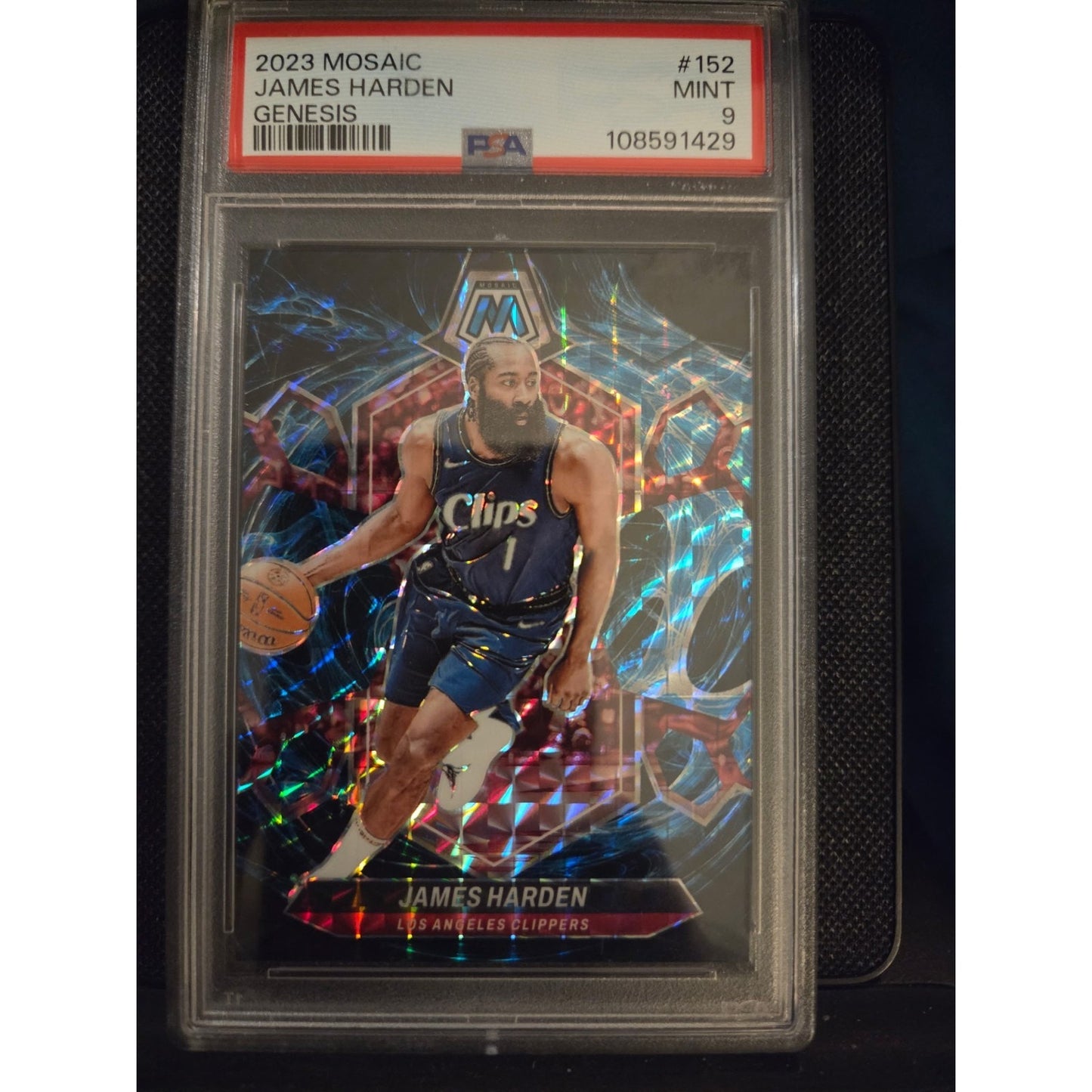 James Harden Genesis PSA 9 Case Hit 2023-24 Mosaic #152 Mosaic Prizm