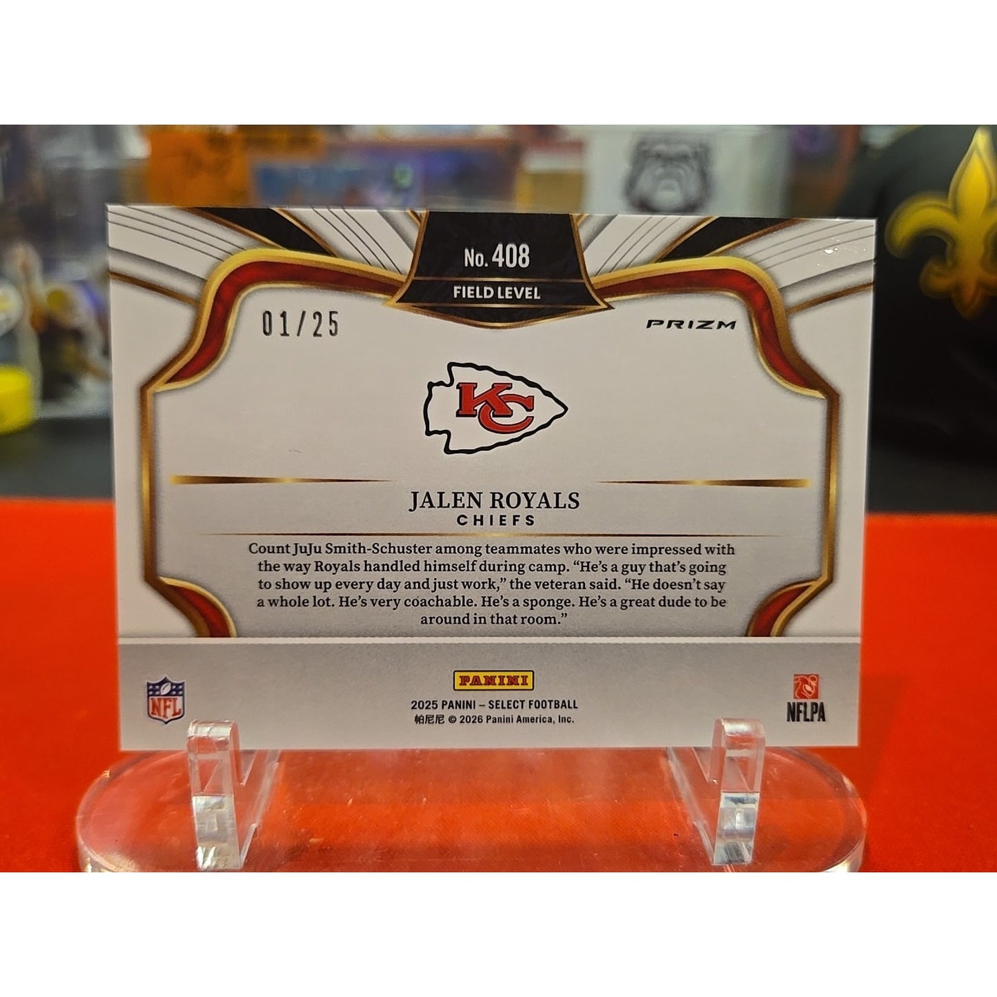 Jalen Royals Field Level Tie Dye 1/25 RC 2025 Panini Select SSP