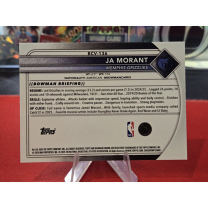 Ja Morant /299 Speckle Refractor 2025-26 Bowman #BCV-136
