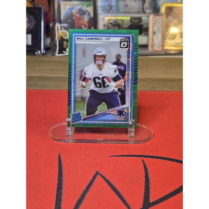 Will Campbell 2025 Panini Donruss Optic Preview Green Pandora Rated Rookie /25 P