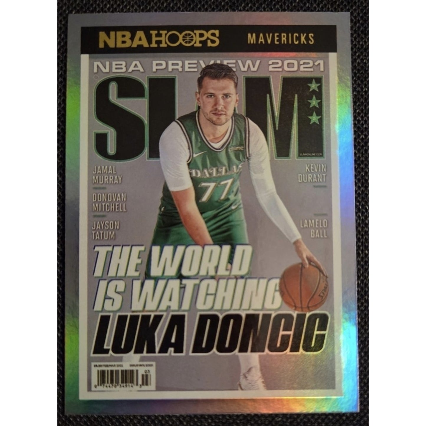 Luka Doncic 2021-22 Panini Hoops Basketball Slam Holo Mavericks SSP