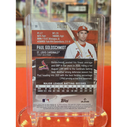 Paul Goldschmidt /25- 2021 Topps Stadium Club 33