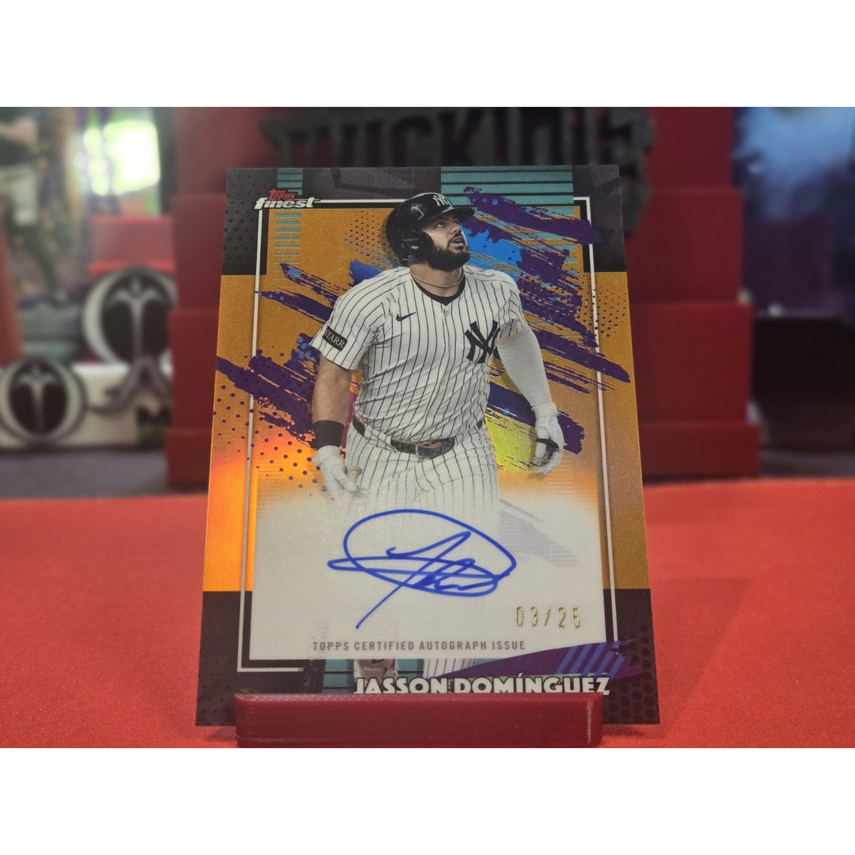 2026 Topps Finest Jasson Dominguez Orange Refractor Auto Autograph #13/25