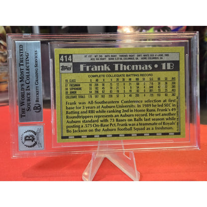 Frank Thomas Auto 10 Rc 1990 Topps - #414 Name on Front