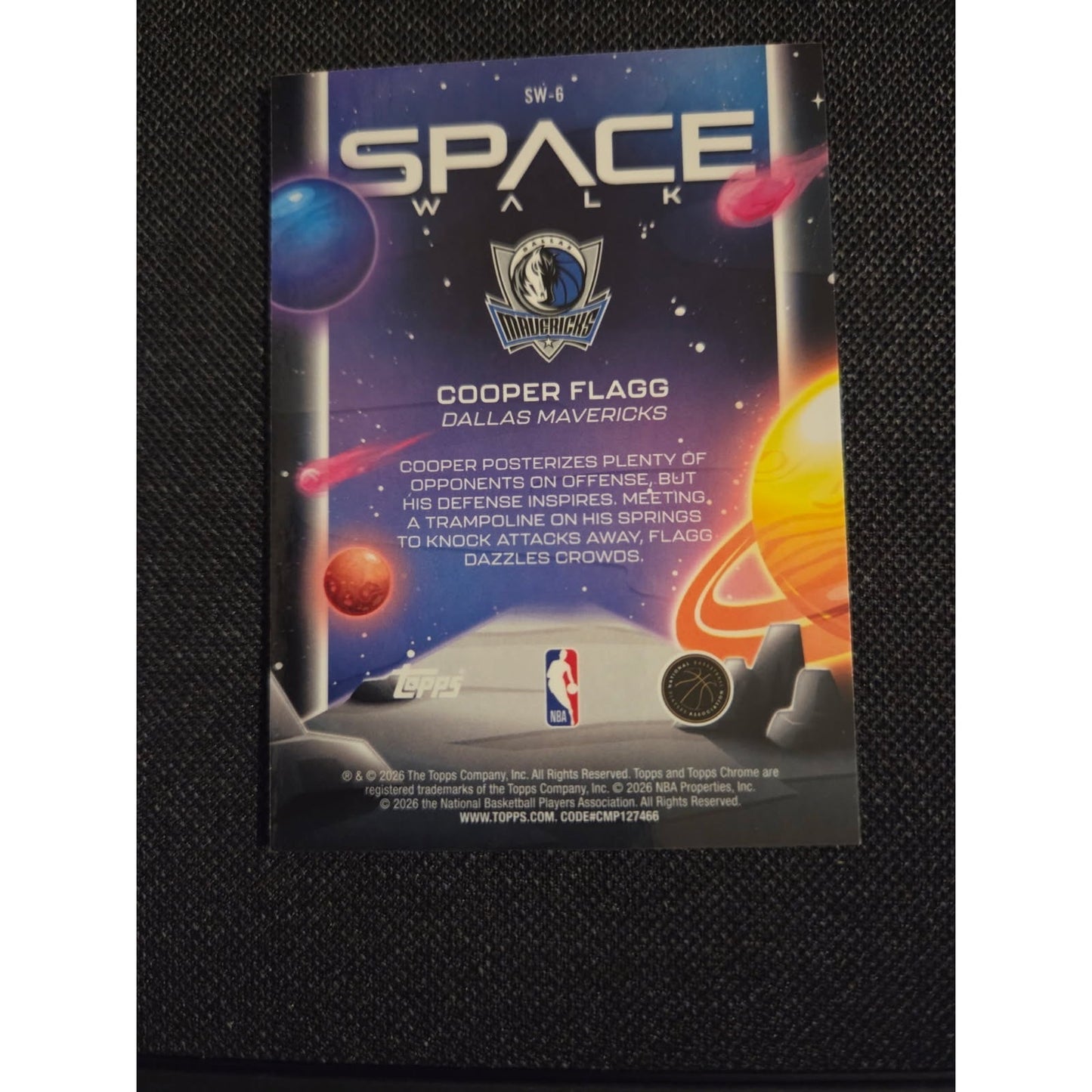 Cooper Flagg Rc 2025-26 Topps Cosmic Chrome - Space Walk SW-6