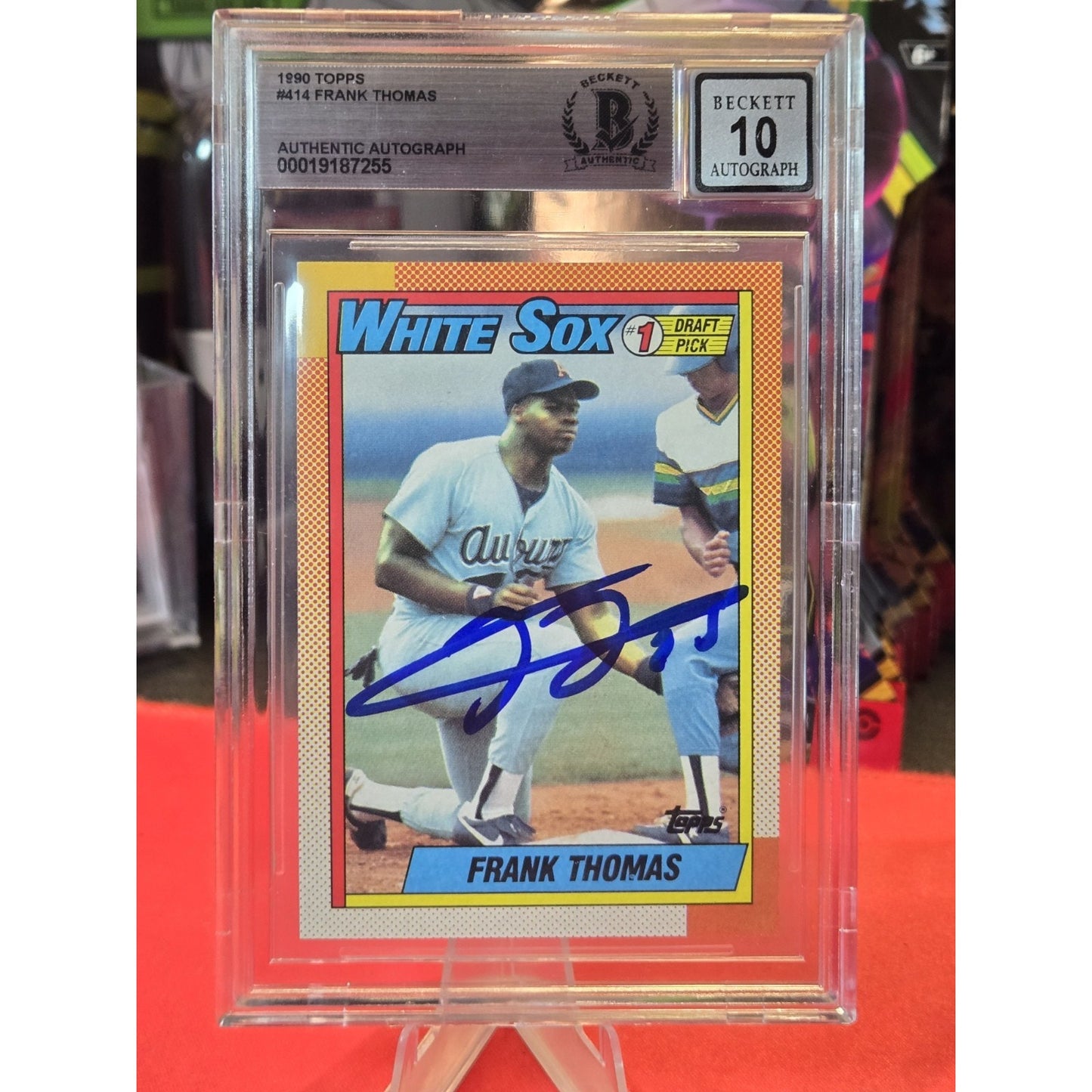 Frank Thomas Auto 10 Rc 1990 Topps - #414 Name on Front
