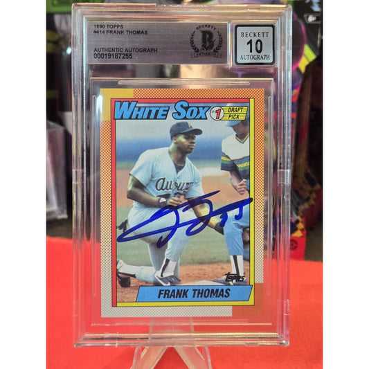 Frank Thomas Auto 10 Rc 1990 Topps - #414 Name on Front