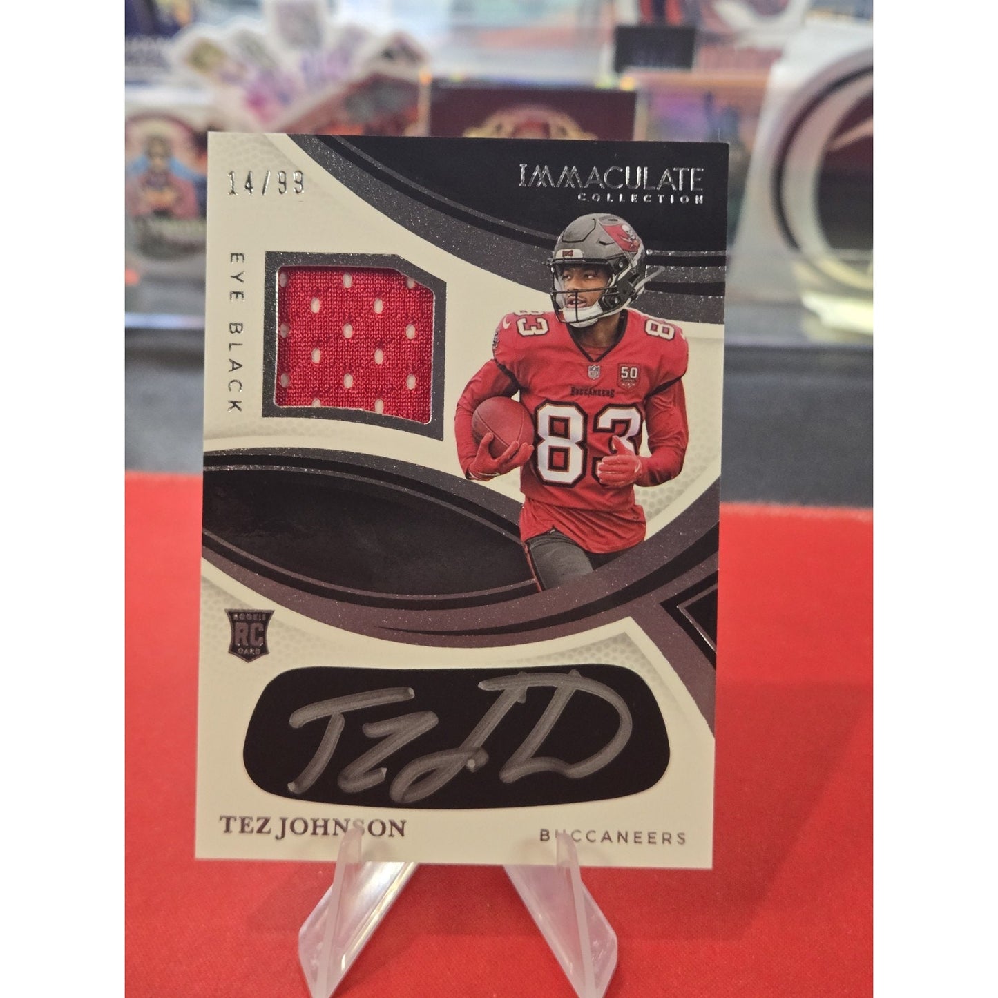 Tez Johnson /99 rpa 2025 Panini Immaculate #REBH-TJN Rookie Eye Black Jersey