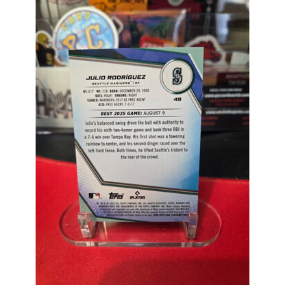 Julio Rodriguez /199 2025 Bowman’s Best Teal Wave Refractor #49