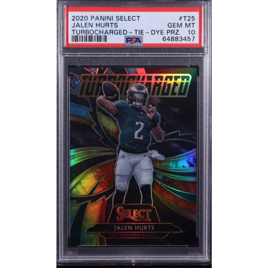 Jalen Hurts /25 Tie-Dye Prizm PSA 10 Pop 5 Rc 2020 Select Turbocharged #T25