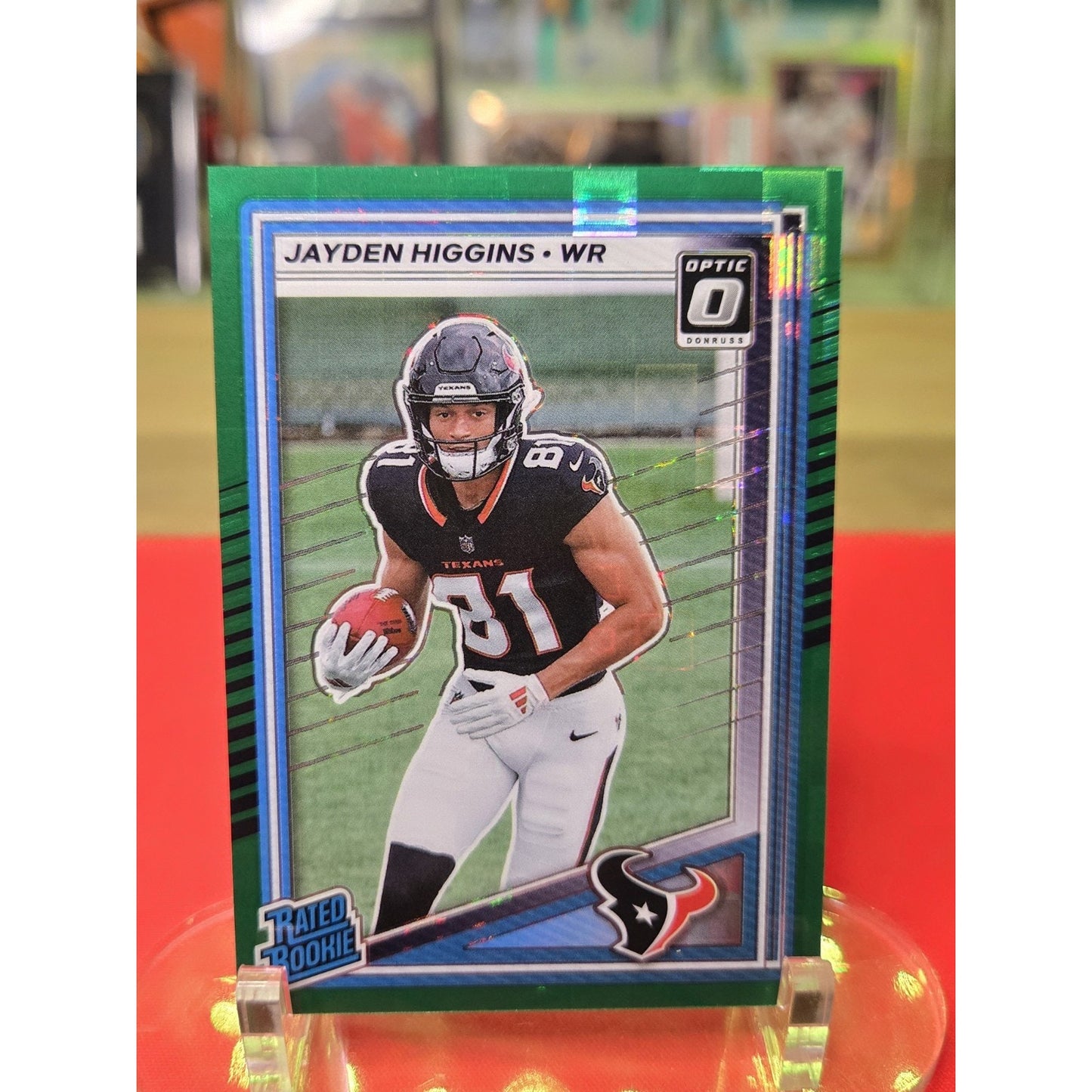 2025 Donruss Optic Preview Green Pandora Jayden Higgins /25 #334 Texans SSP