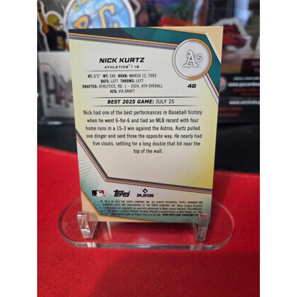 2025 Bowman’s Best Nick Kurtz Rookie #42 Athletics (RC)