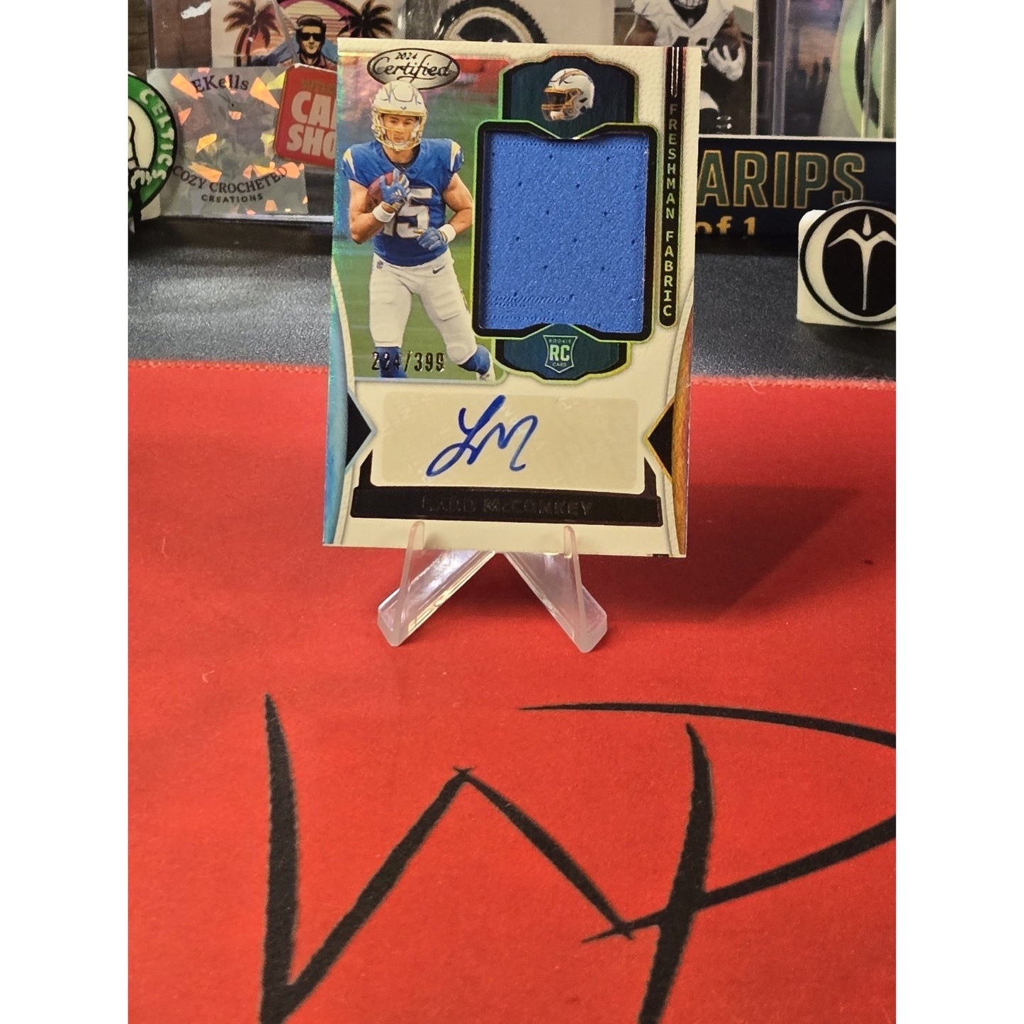 Ladd McConkey /399 Auto 2024 Panini Certified Freshman Fabric Mirror Signatures