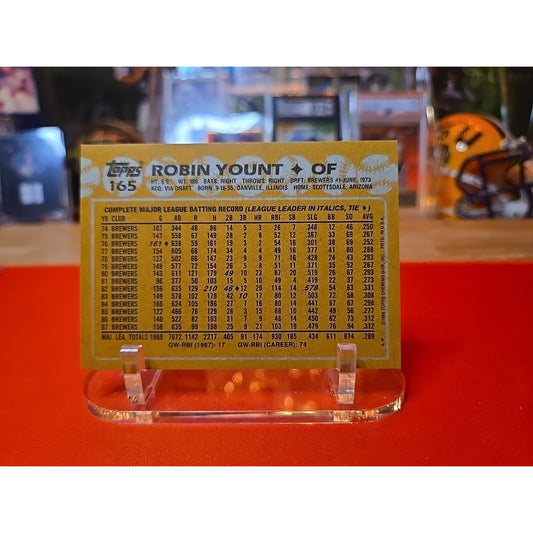 1988 Topps - Robin Yount #165 Blank Front