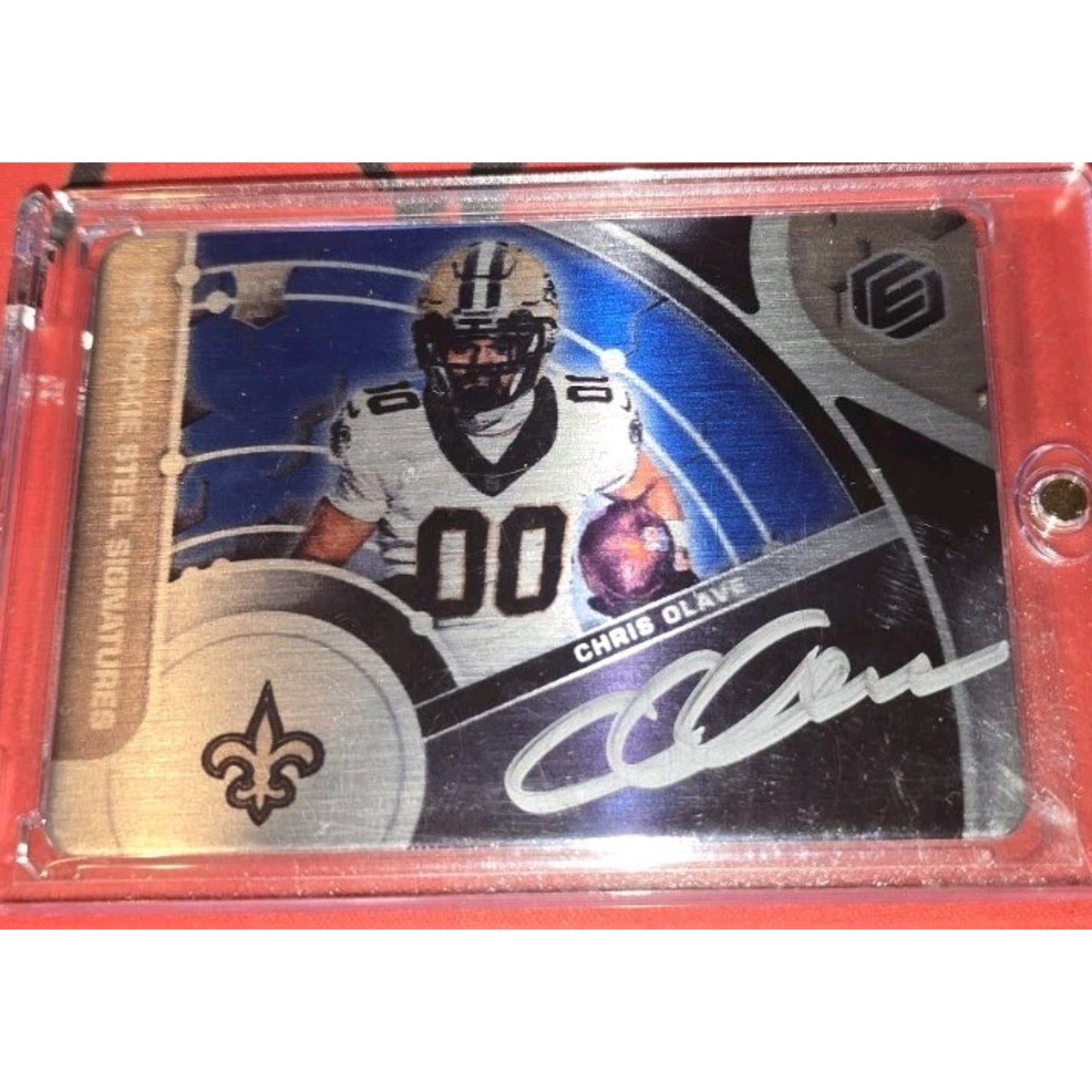 Chris Olave /27 Auto 2022 Panini Elements Rookie Steel Signatures On Card