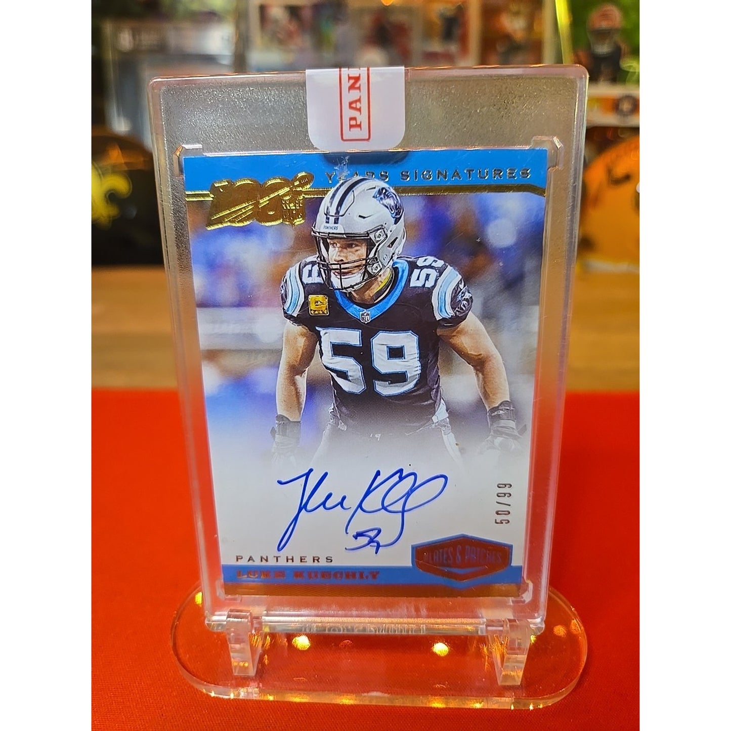 2019 Panini Plates & Patches - 100 Years Signatures Luke Kuechly #YS-LKU /99...