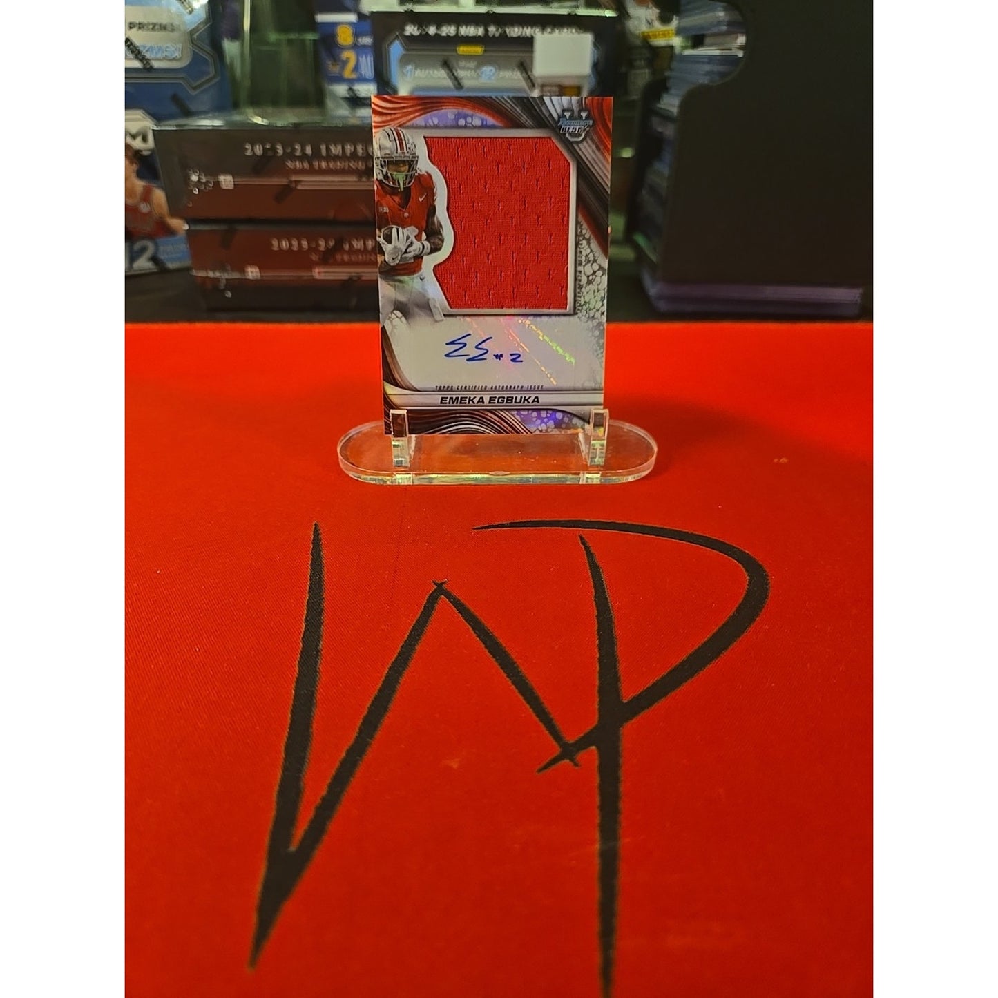 Emeka Egbuka 2024 Bowman's Best University Prospect Jumbo Relic Autographs