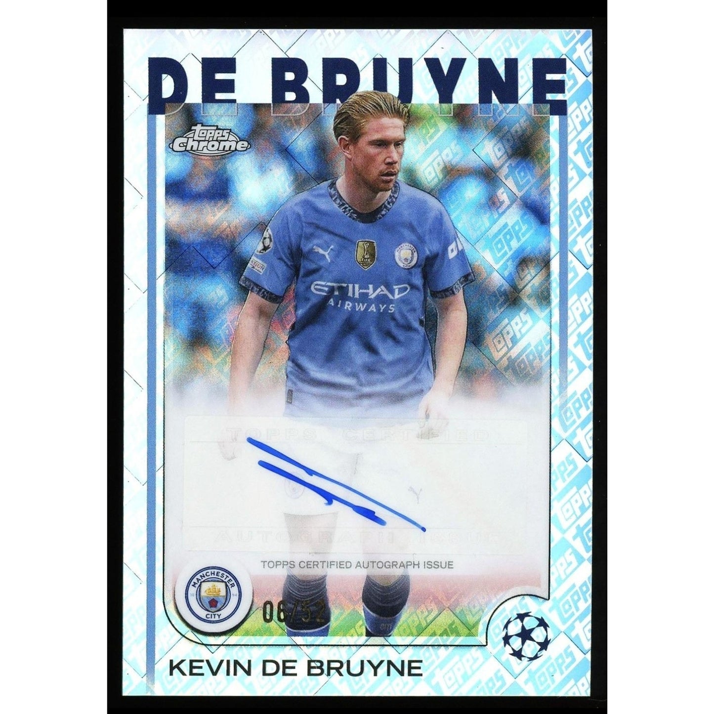 Kevin De Brunye 2025 Topps Chrome Toppsfractor Autograph Card /52