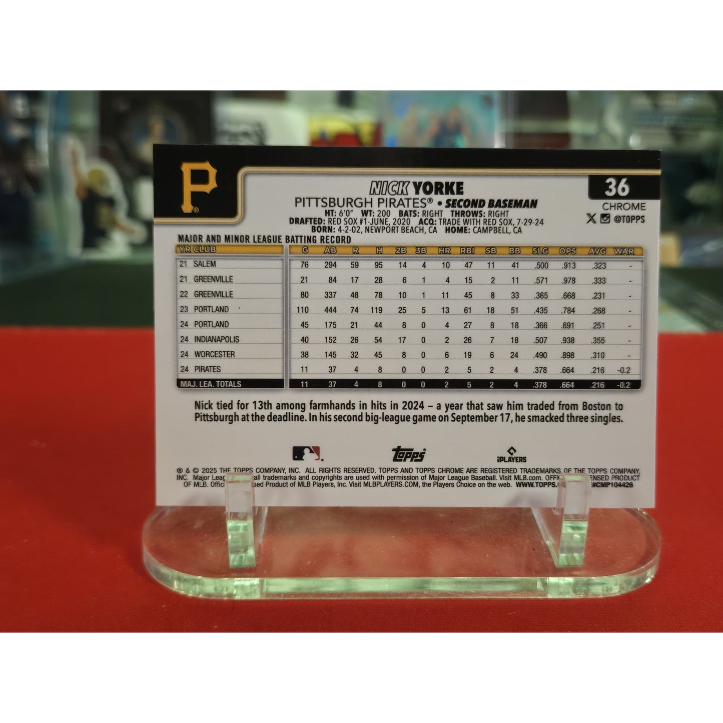 2025 Topps Chrome Logofractor Edition - Nick Yorke #36 Blue Logo