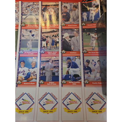 Nolan Ryan autographed Uncut Sheet Of 1991 Pacific Cards Beckett Authenticated