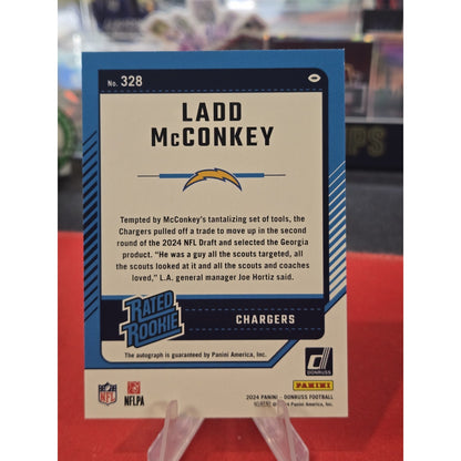 Ladd McConkey /199 Auto Rc 2024 Panini Donruss #328 Rated Rookie (AU, RC)