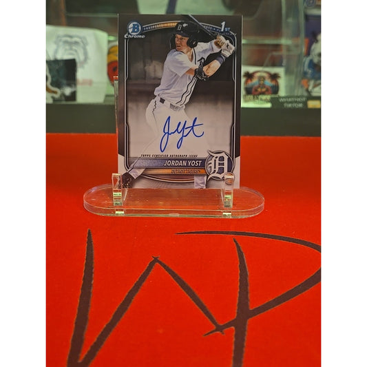 Jordan Yost Auto 2025 Bowman Draft Chrome #CPA-JY 1st Bowman Tigers RD 1 Pick