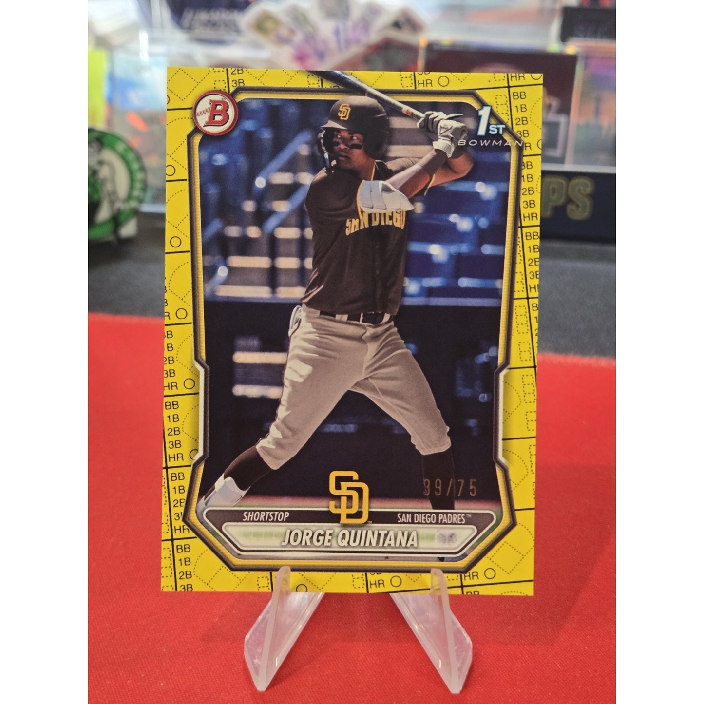 Jorge Quintana /75 2026 Bowman 1st Bowman Yellow Paper Parallel #BP-93 Padres