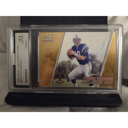 Peyton Manning RC 1998 Pacific Aurora #22 Championship Fever AGS 10 Colts NFL