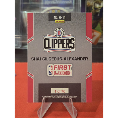 Shai Gilgeous-Alexander Rare 1 Of 76 Rc 2018-19 Panini Instant First Look FI-11