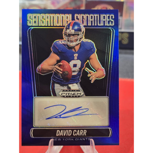 David Carr /49 Panini 2025 Prizm Black Sensational Signatures Blue Prizm