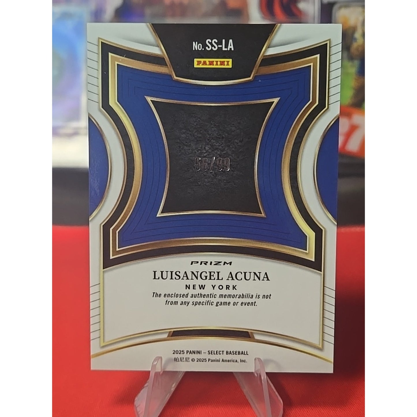 Luisangel Acuna /25 Rc 2025 Panini Select SS-LA Selective Swatches Mets