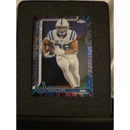 2025 Topps Chrome Football Jonathan Taylor Neon Pulse Refractor #130 Colts