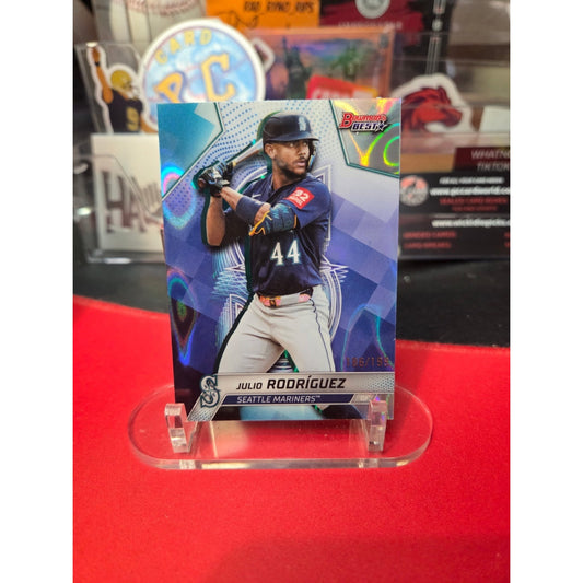 Julio Rodriguez /199 2025 Bowman’s Best Teal Wave Refractor #49