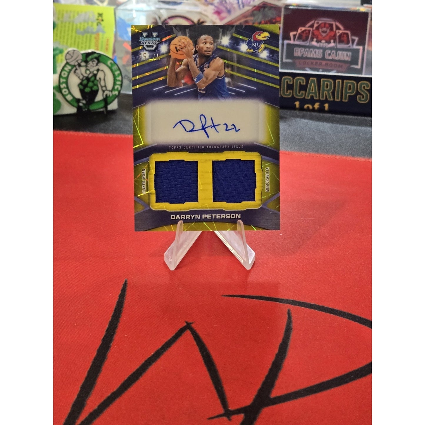 Darryn Peterson /75 2025-26 Bowman Best U Prospect Dual Relic Auto Yellow PDA-DP