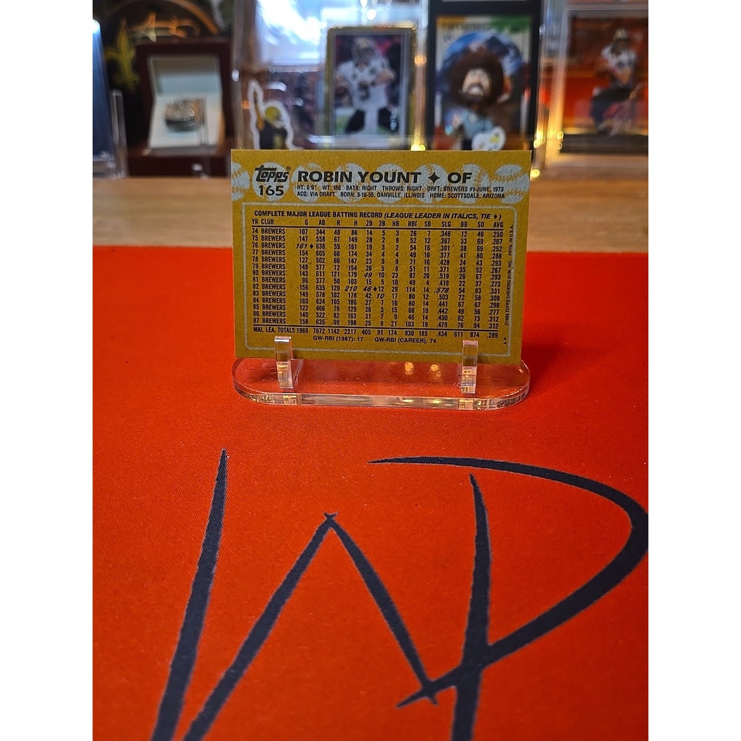 1988 Topps - Robin Yount #165 Blank Front