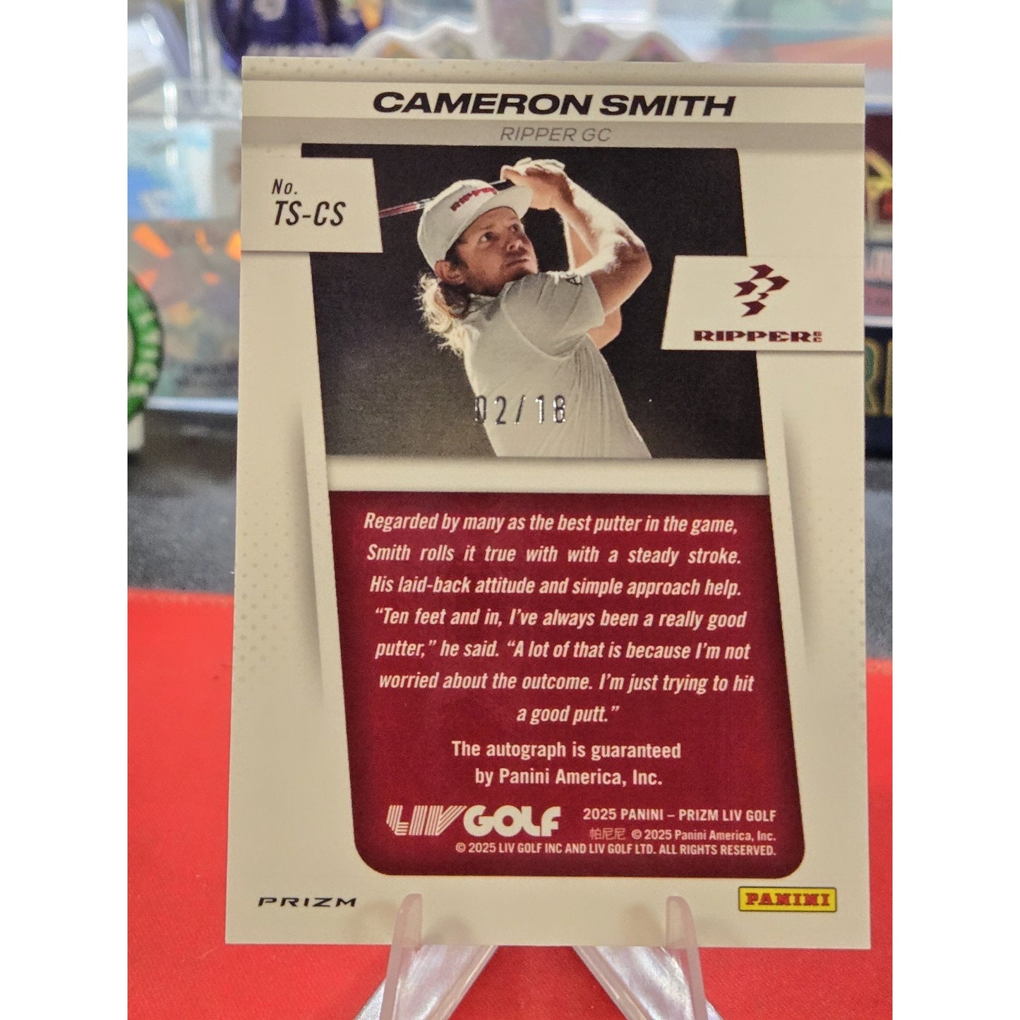 Cameron Smith Green Auto /17- 2025 Prizm LIV Golf