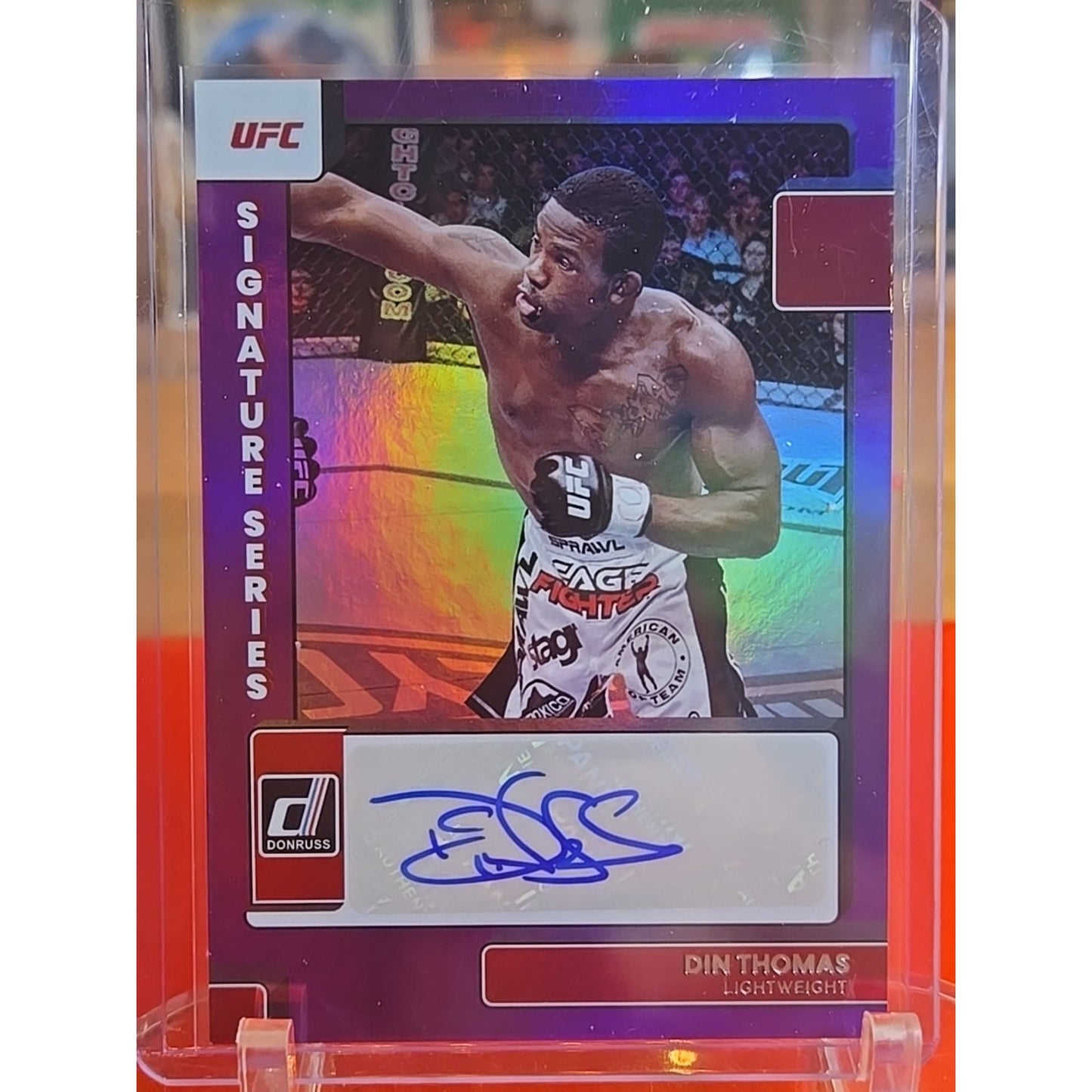 Din Thomas 2023 Donruss Auto Purple Flood