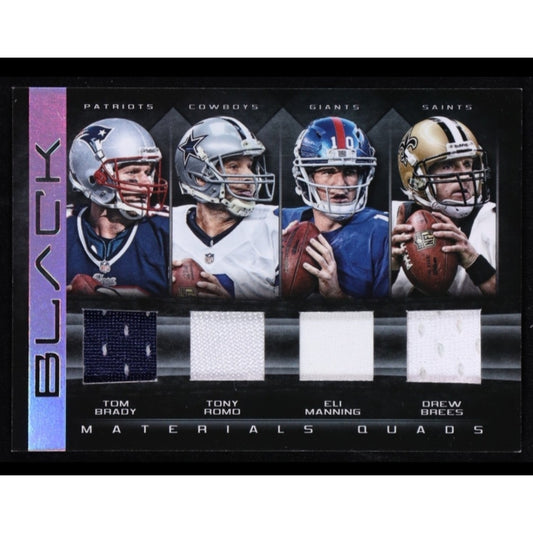 Tom Brady, Drew Brees, Eli Manning /75 2012 Panini Black Materials Quads #3
