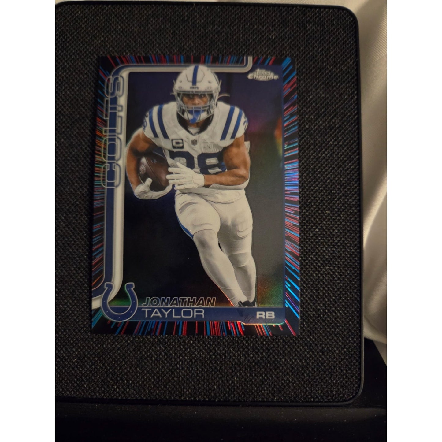 2025 Topps Chrome Football Jonathan Taylor Neon Pulse Refractor #130 Colts