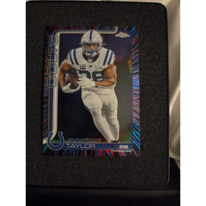 2025 Topps Chrome Football Jonathan Taylor Neon Pulse Refractor #130 Colts