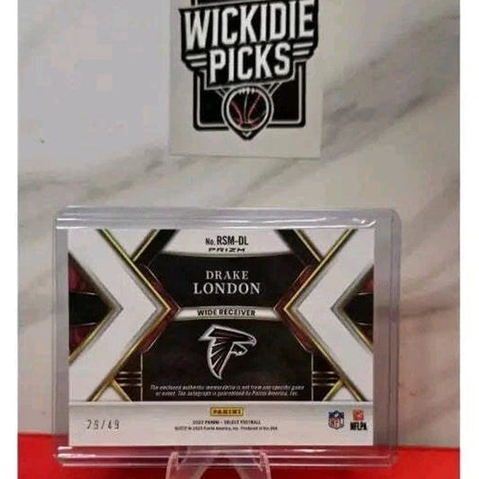 Drake London /49 2022 Panini Select - Rookie Signature Mem #RSM-DL P
