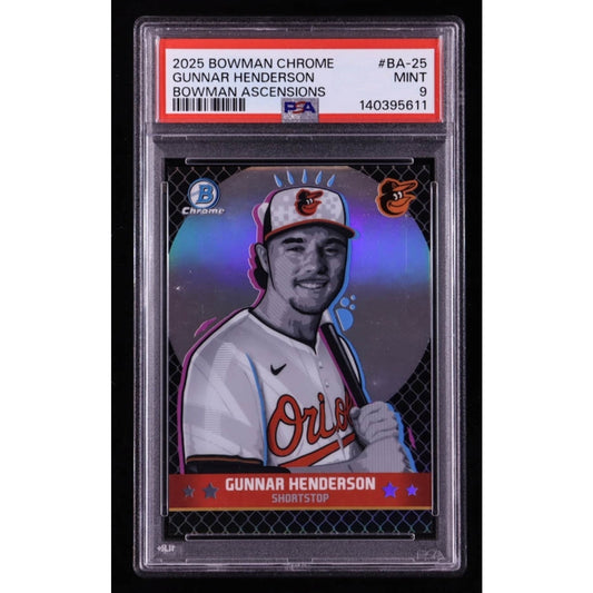 Gunnar Henderson PSA 9 - 2025 Bowman Chrome - Bowman Ascensions Pop 3 0 Higher