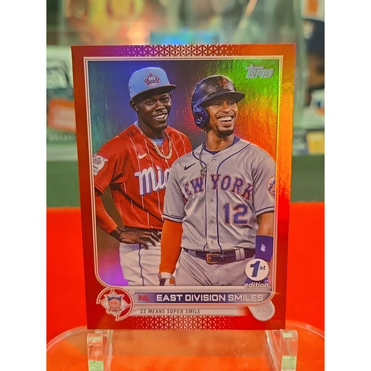 2022 Topps Series 1 1st Edition - Checklist /50 Francisco Lindor, Jazz Chisholm