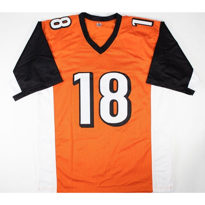 AJ Green Autographed Custom Black and Orange Jersey PSA