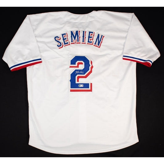 Marcus Semien Signed Jersey Texas Rangers Autographed Auto Champs Beckett