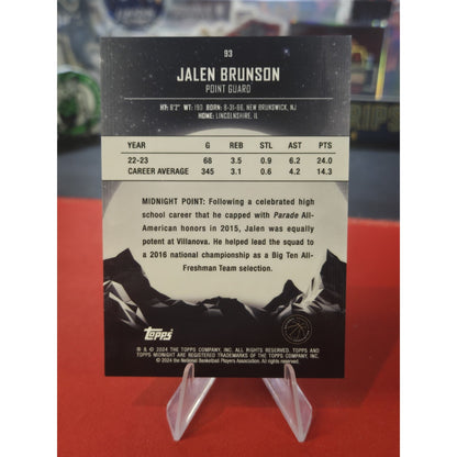 Jalen Brunson 2024 Topps Midnight /75 #93