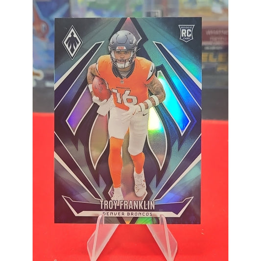2024 Panini Football Phoenix Troy Franklin Teal Fade /72 #244 RC Denver Broncos