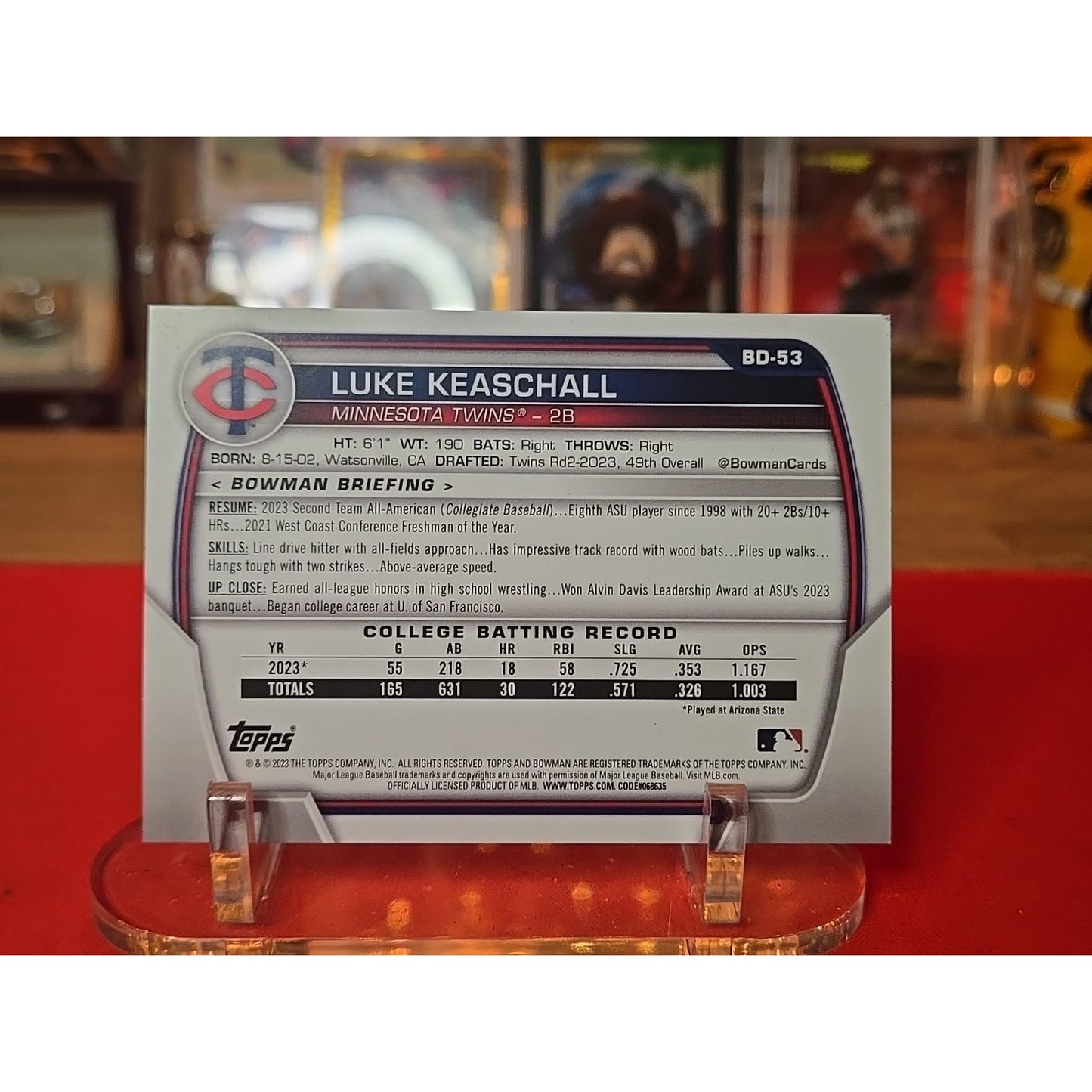 2023 Bowman Draft - Chrome Luke Keaschall #BDC-53 Aqua /199 (RC)