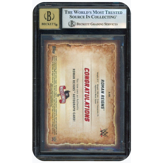Roman Reigns /25 BGS 8.5 Auto 2020 Topps Road to Wrestlemania Silver